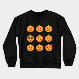 Pumpkin Emoji for Halloween and Thanksgiving Fun Crewneck Sweatshirt